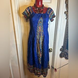 UNITY MISSY CASUALS SHORT SLEEVES ONE SIZE FITS MOST STRETCH DRESS-BOHO- PEASANT